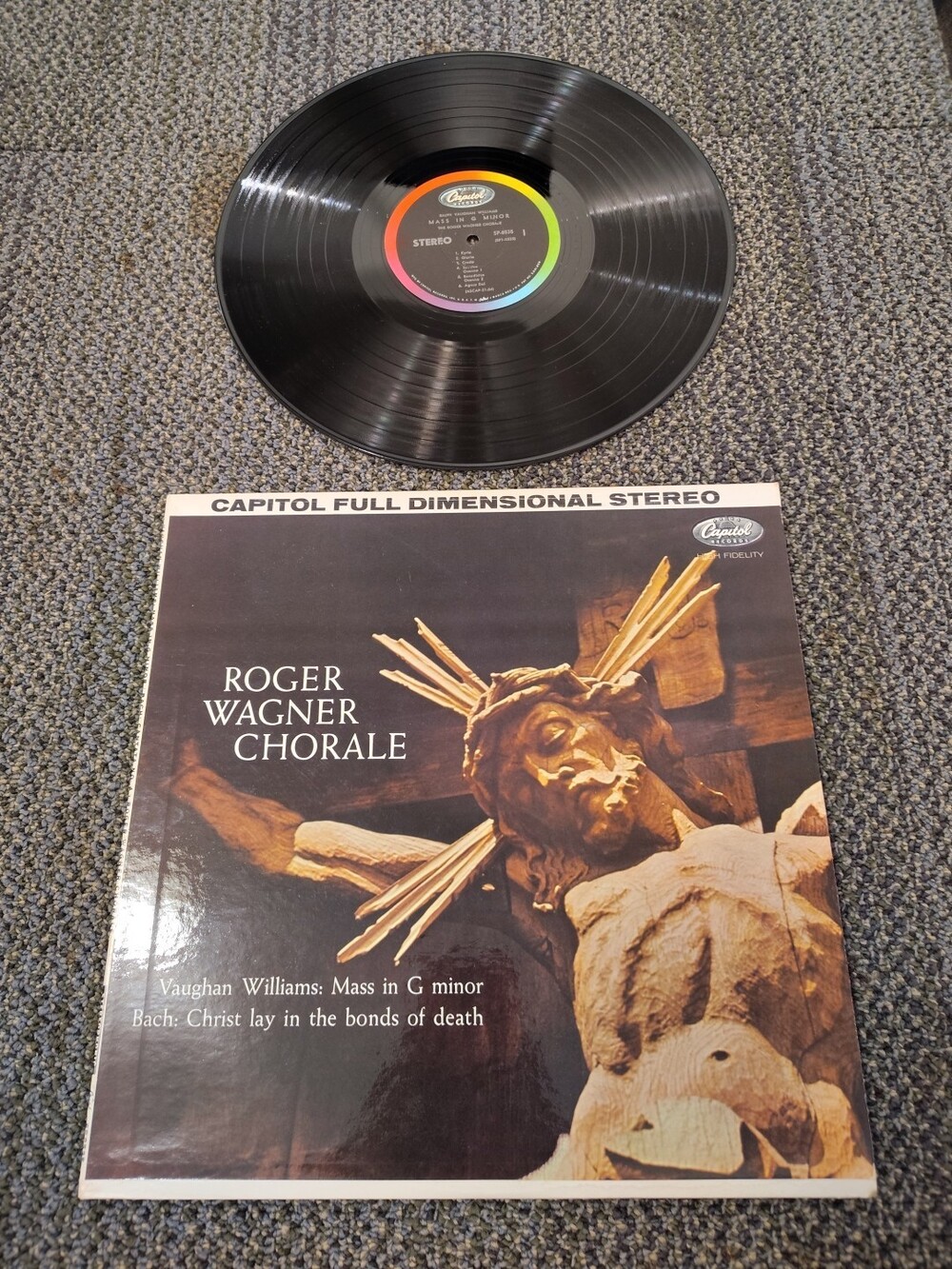 V Williams / Bach Mass in g / Christ Lay... Wagner Chorale *Capitol SP 8535